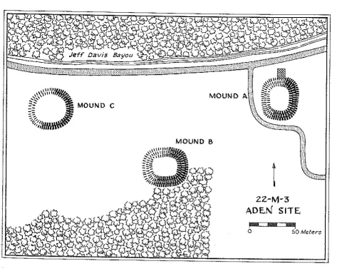 1970 Map Showing Aden Mounds