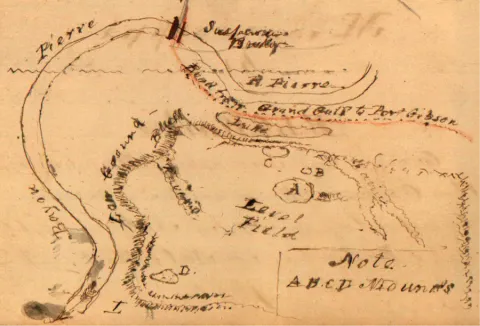1852 map showing Bayou Pierre