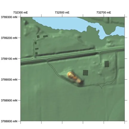 Relief map of Dunn Mounds