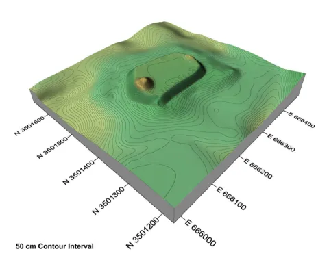 Relief map of Emerald Mound
