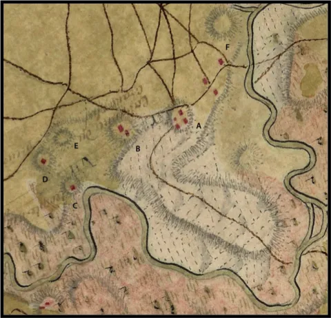1723 map of Grand Village of the Natchez