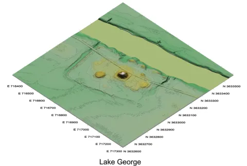 Relief map of Lake George Mounds
