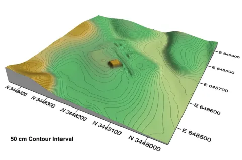 Relief map of Lessley Mound