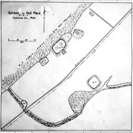 1940 map showing Salomon Mounds