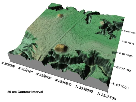 Relief map of Windsor Mounds
