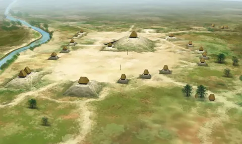 Artist reconstruction of Winterville Mounds